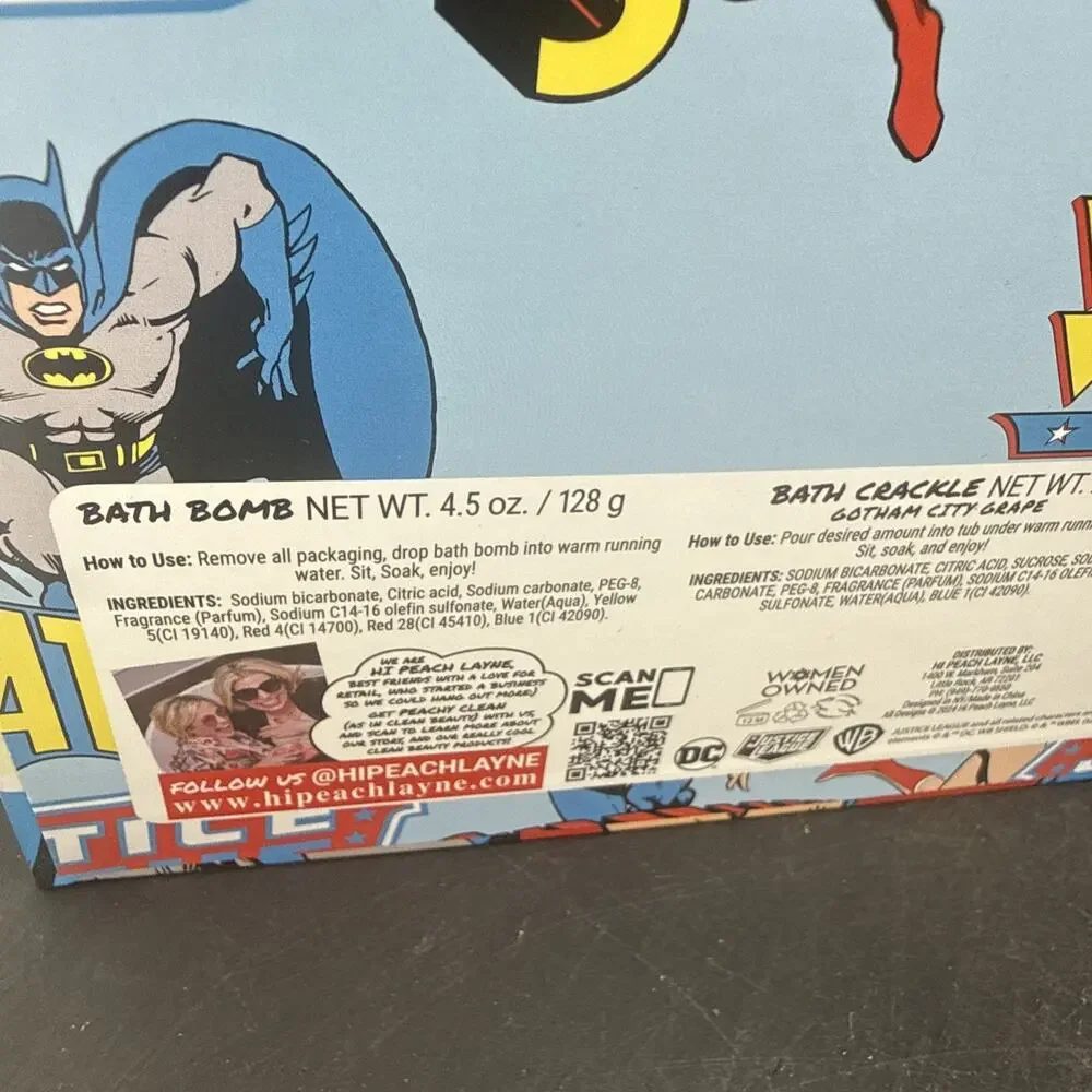 DC Justice League Batman Superman Wonder Woman hi Bath Gift Set Comic Book